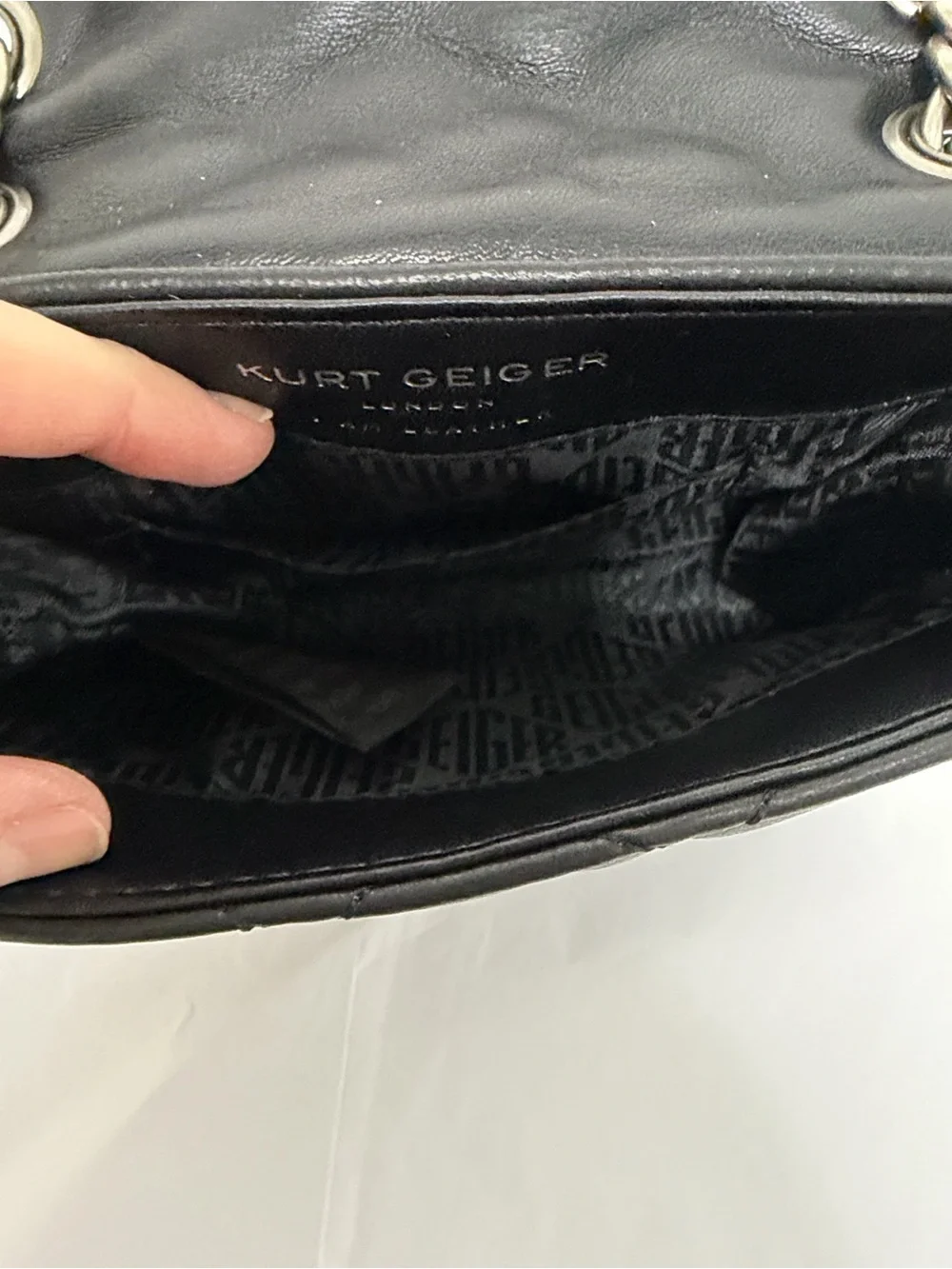 Kurt Geiger London Mini Kensington Black Quilted Bag Multicolor Flower Studs